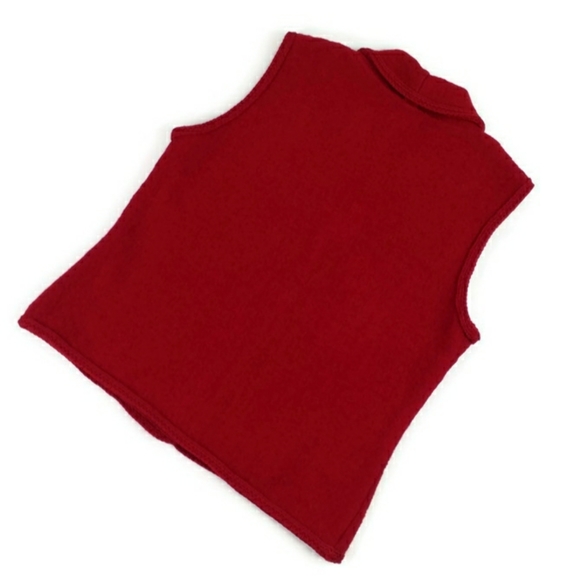 Vintage Coldwater Creek Red Boiled 100% Wool Sleeveless Vest Womens Size Medium - Picture 15 of 16